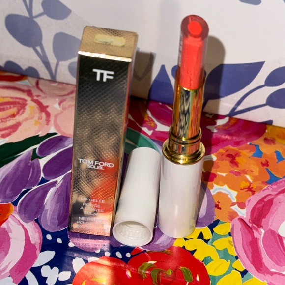NIB NWT Tom Ford Soleil Lipstick Lip Balm Color Gelee Lipstick Z06 Scorching - Picture 14 of 16